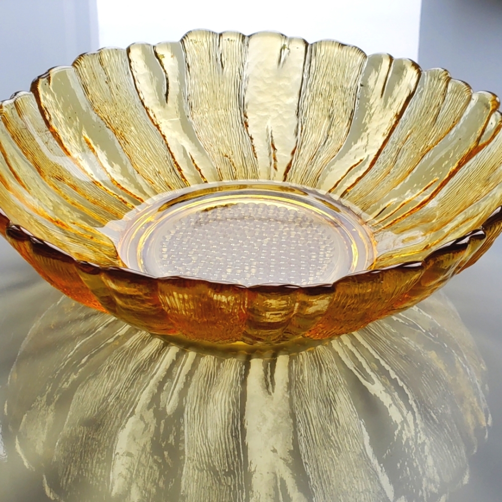 10"🌻"Country Garden"🌻 Honey Gold 🌻 Bowl by Anchor  Hocking - Picture 5 of 9